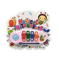 Музыкальная игрушка Ксилофон Y9093, 16 см (Розовый) Shoper Музична іграшка Ксилофон Y9093, 16 см (рожевий)