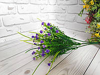 (1 шт) Букет белкоцвета с осокой, (5 веточек, длина 30 см), цвет ЗЕЛЕНЫЙ/ФИОЛЕТОВЫЙ
