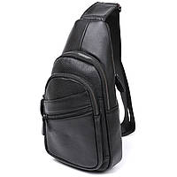 Кожаная мужская сумка через плечо Vintage Черная сумка через плечо Shoper Шкіряна чоловіча сумка через плече