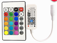 Контроллер для RGBW лент с пультом 24 кнопки и WIFI DC