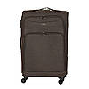 Тканинна валіза велика на 4 колесах коричневий з розширенням, фото 6