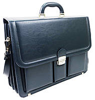 Большой деловой портфель из эко кожи AMO синяя деловая сумка Shoper Великий діловий портфель із еко шкіри AMO