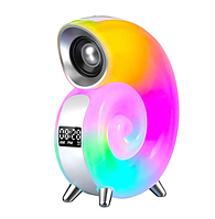 Портативная смарт-колонка ночник часы G-Smart RGB N70 5W Snail Conch Music Lamp Bluetooth будильник таймер