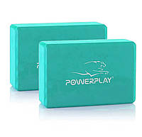 Блок для йоги 2 шт. (пара) PowerPlay 4006 Yoga Brick EVA Мятні PRO550