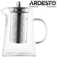 Заварник (чайник для заваривания) Ardesto Gemini Roma 950 мл, стеклянный (боросиликатное стекло), прозрачный
