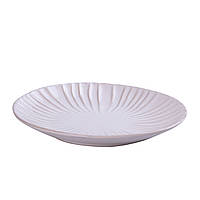WER Тарелка плоская круглая из фарфора 20.5 см белая обеденная тарелка
