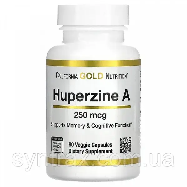 California Gold Nutrition Huperzine A 250 mg 90 caps , гіперзин А покращення пам'яті