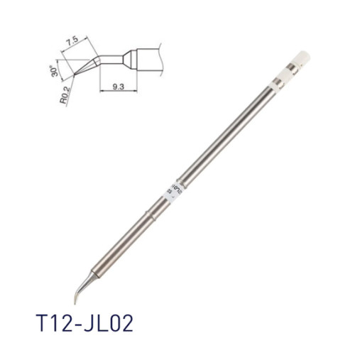 Жало наконечник T12-JL02 Изогнутое для паяльника паяльной станции Hakko T12 JLK - фото 1 - id-p2191280427