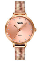 Стильные женские кварцевые наручные часы золотые Skmei 1291 Gold Angel Shoper Стильний жіночий кварцевий