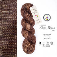 Нитки пряжа для вязания мериносовая шерсть UNICORN Forest GAZZAL Уникорн Газзал № 1351 Cocoa Brown