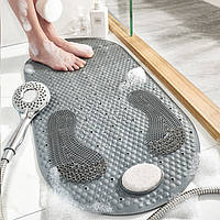 Антискользящий коврик на дно ванной на резиновой основе Серый