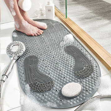 Нековзкий килимок резиновий у ванну кімнату Сірий