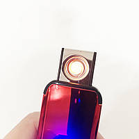 Зажигалка электрическая, электронная зажигалка спиральная подарочная, сенсорная USB. PS-220 Цвет: красный TOP