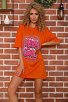Жіноча вільна футболка, теракотового кольору, 117R1024