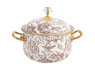 Каструля емальована "BIRD" Elmani з кришкою, 1,5 л, 14 см