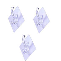 Прозрачные крючки самоклеящиеся набор из 3 шт Hom крючки для ванной комнаты и кухни (ER050858-3)