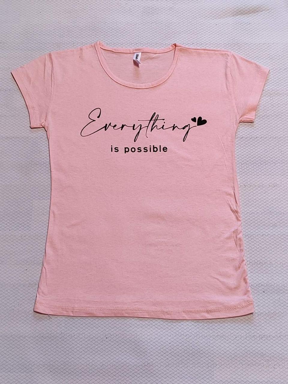 Футболка жіноча бавовняна "Everything" Туреччина розмір S-L (від 3 шт.), фото 1