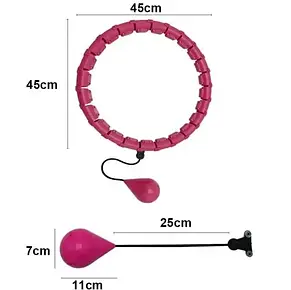 Обруч Hula Hoop 8767 з 24 знімними секціями з обтяжувачем Рожевий YU227, фото 4