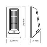 Світильник сонячний автономний настінний з датчиком руху IP54 500Lm 5000K 240x120x75mm VIDEX, фото 3