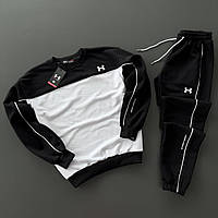Чоловічий спортивний Костюм Under Armour чорний з білим штани та світшот Shoper