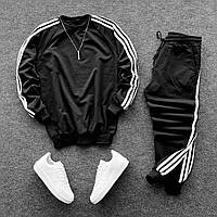 Костюм мужской спортивный черный костюм 3p - black Shoper Костюм чоловічий спортивний чорний костюм 3p - black
