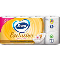 Туалетная бумага Zewa Exclusive Миндальное молочко 4 слоя 8 рулонов 7322540837933 JLK