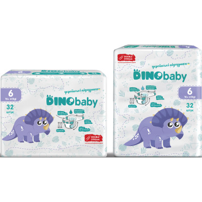 Подгузники Dino Baby Размер 6 16+ кг 32 шт 4823098413240 JLK - фото 3 - id-p2191301311