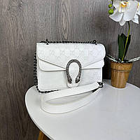 Женская мини сумочка клатч в стиле Гучи белая PRO_819