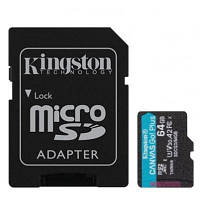 Карта памяти Kingston 64GB microSDXC class 10 UHS-I U3 A2 Canvas Go Plus SDCG3/64GB JLK