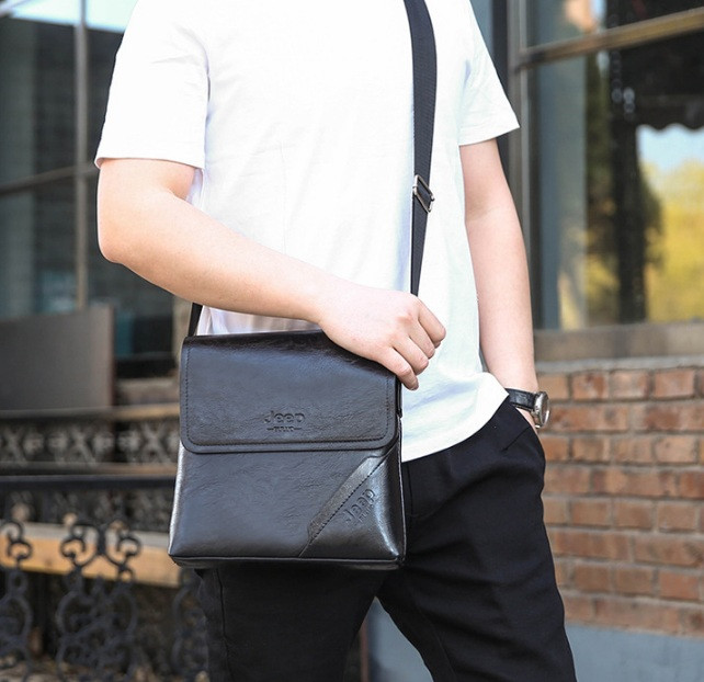 Мужская сумка планшет Jeep через плечо, барсетка сумка-планшет для мужчин эко кожа PRO_649 - фото 5 - id-p2191310558