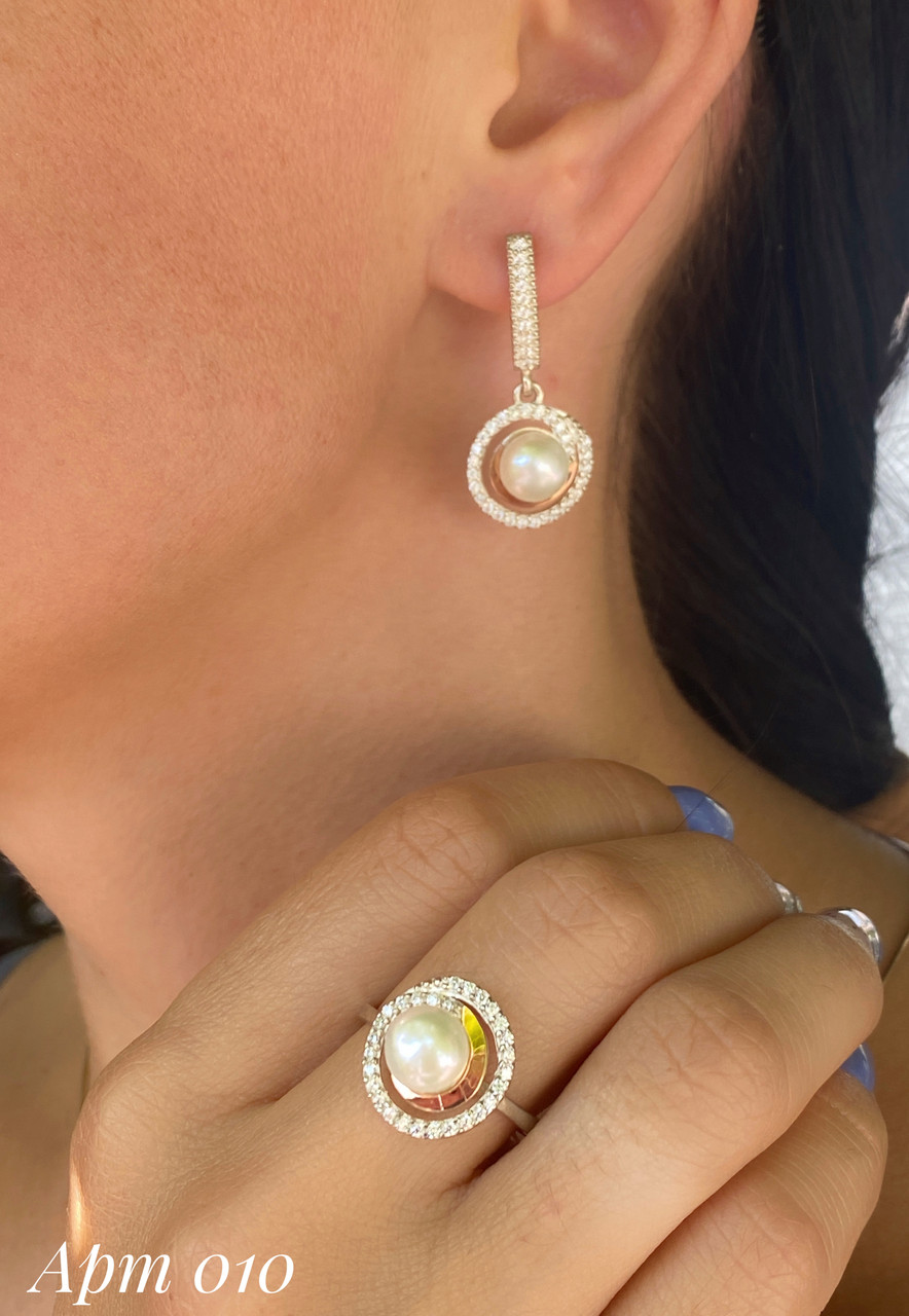 Набір сережки та каблучка з золотом, фото 1