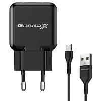 Зарядний пристрій Grand-X CH-03UMB 5V/2,1 A + DC cable Micro USB Black CH-03UMB JLK