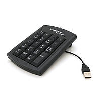 Цифровая клавиатура USB для ноутбука, длина кабеля 130см, (126х93х20 мм) Black, 19к, Blister-box o