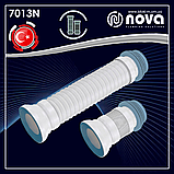 Гнучка коротка армована труба для підключення унітазу Ø110 довжина 250-350 мм NOVA 7013N, фото 3