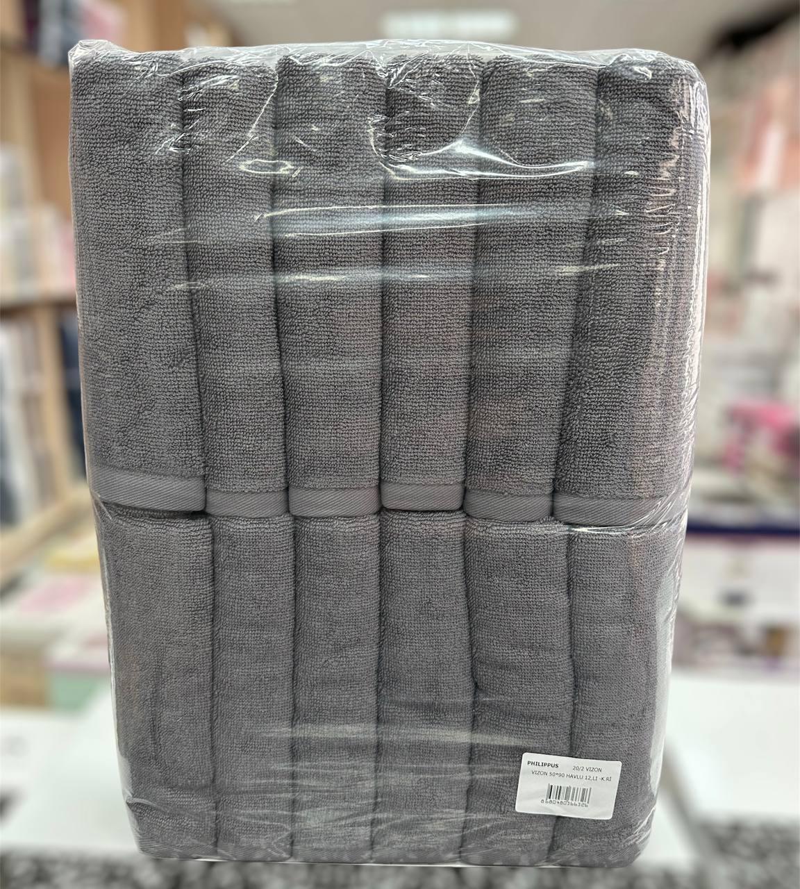 Рушники махрові однотонні Туреччина Philippus 500g/m2 100% Темно сірий, фото 1