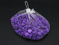 Фиолетовый камень дробленый полированный для декора ваз, подарков и интерьеров, крупный, в сетке 0,5 кг