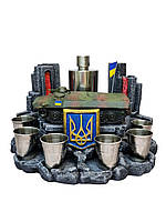 Подставка под напитки ручной работы из гипса на подарок с моделью Украинского тягача МТ-ЛБ mus