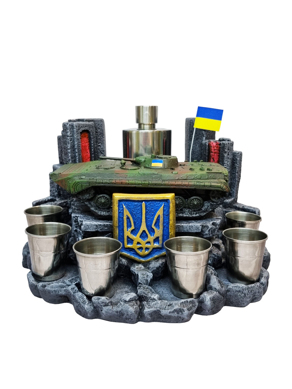 Міні-бар ручної роботи з гіпсу з бойовою машиною Українським БМП-1 на подарунок або для декору