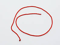 Красный Шнурок на шею без застежки "Косичка" без карабина 50 см. Текстильный прочный Ремешок Фурнитура 1 шт.