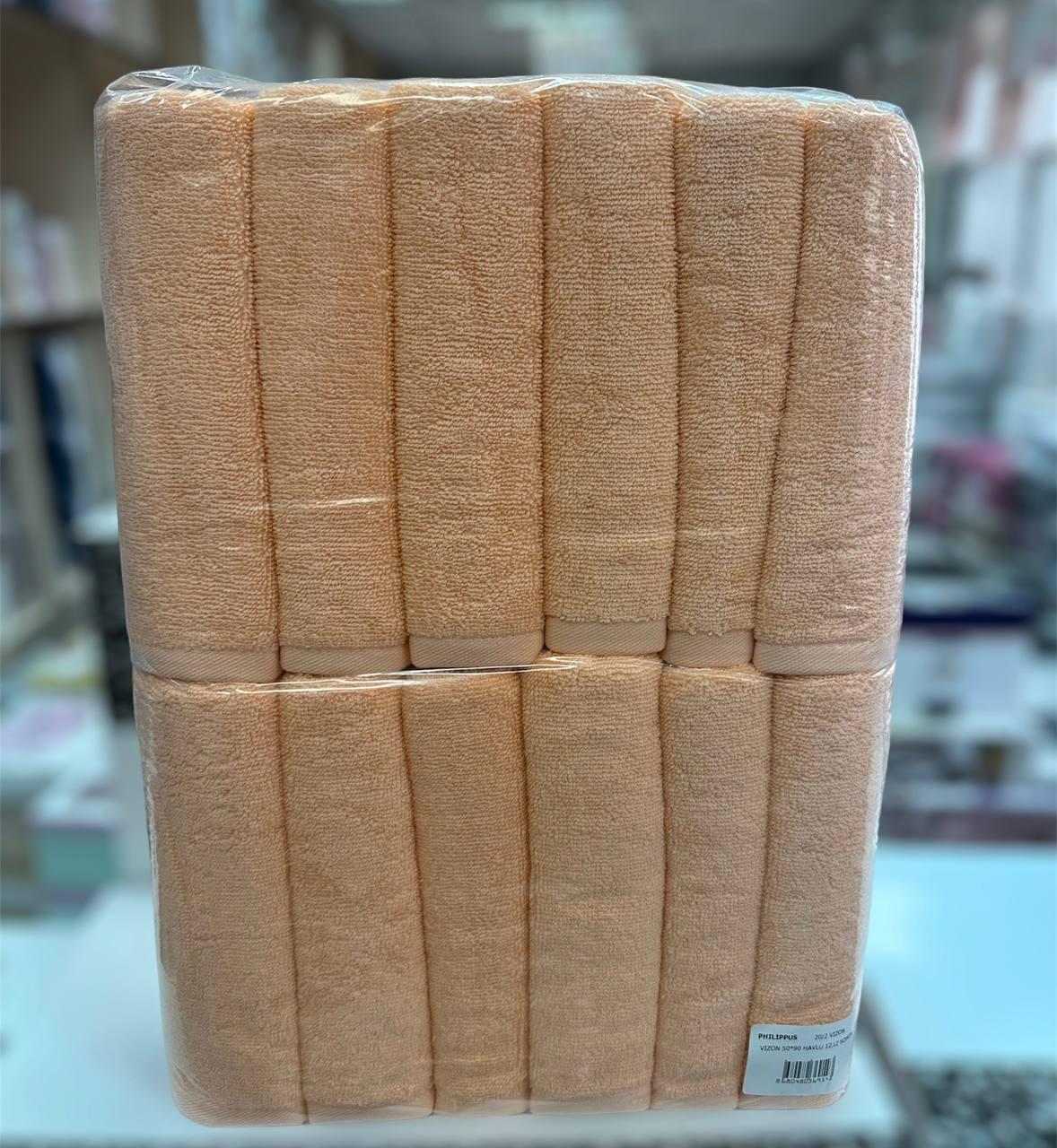 Рушники махрові однотонні Туреччина Philippus 500g/m2 100% Персиковий, фото 1