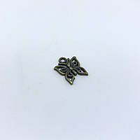Накладки металеві для рукоділля та декору "Метелик" колір антична бронза 12х15мм Підвіски для прикрас