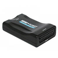 Конвертер HDMI(папа) на SCART(мама), 5V/2A + переходник, Black, Box, Q250 o