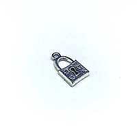 Металлическая накладка "Замок" 18х10мм для создания украшений Кулон для браслетов и сережек цвет серебряный