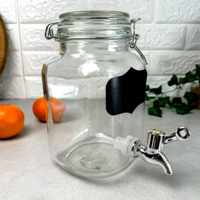 Лимонадник с краном 2 л, банка с бугельным замком — купить по