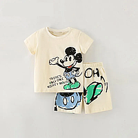 Дитячий набір футболка та шорти з принтом Міккі Мауса 104-110