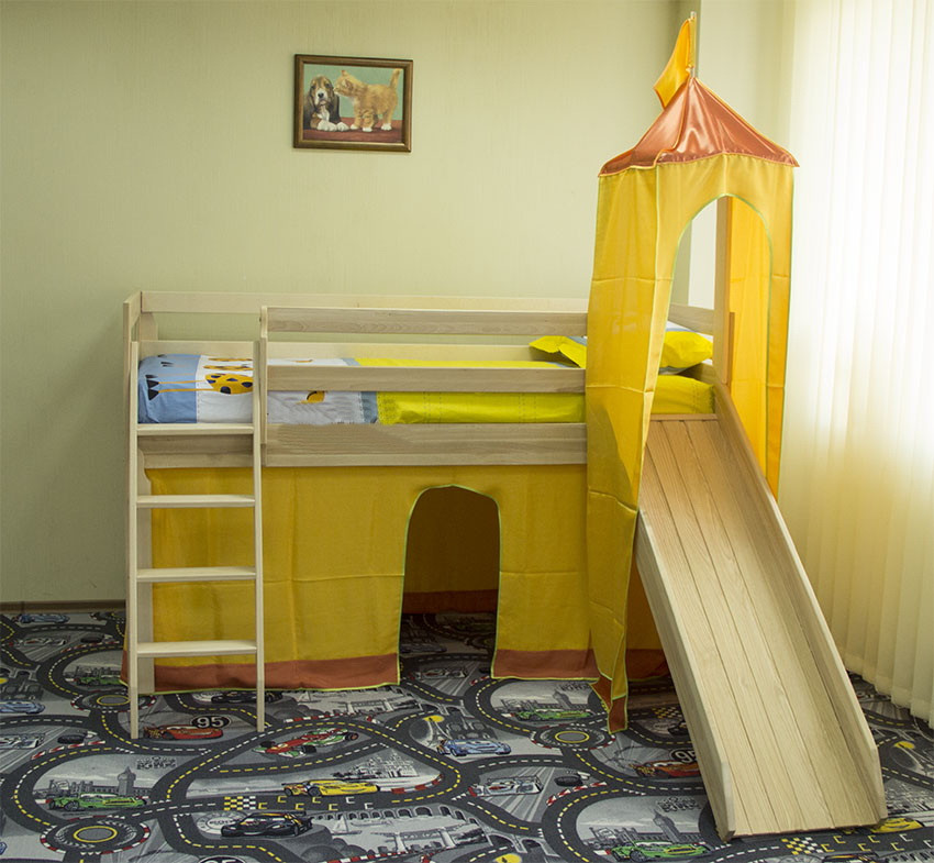 Односпальне ліжко "Вежа" з дерева (масив бука)