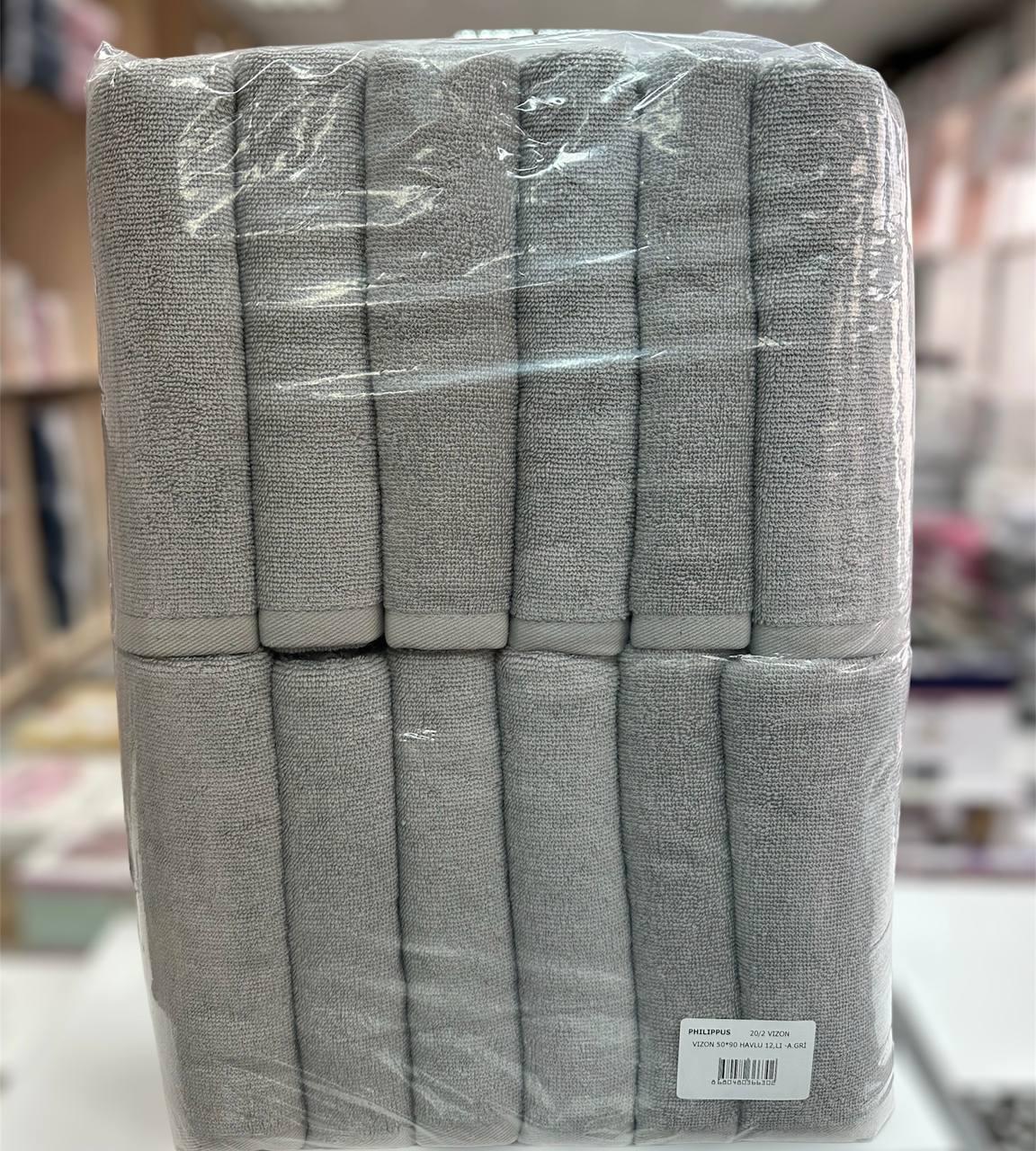 Рушники махрові однотонні Туреччина Philippus 500g/m2 100% Світло сірий, фото 1