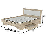 Ліжко двоспальне ЛД-06 зі спинкою ліжко з узголов'ям, фото 2