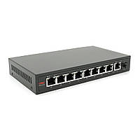 8ми портовый PoE Full Gigabit коммутатор ONV-POE33108PFG, 8xPoe1000Мбит + 2х1000 Мбит + 1хSFP 1000Мбіт,до