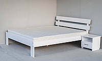 Двоспальне ліжко "Вікторія Люкс" з дерева (масив бука) 120/190, Лак